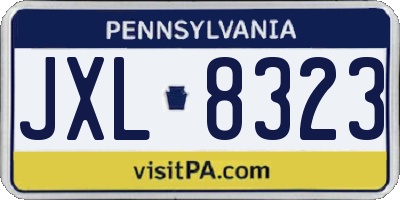 PA license plate JXL8323