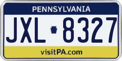 PA license plate JXL8327