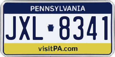 PA license plate JXL8341