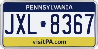 PA license plate JXL8367