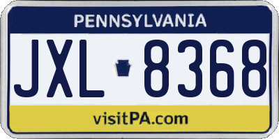 PA license plate JXL8368