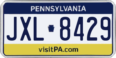 PA license plate JXL8429