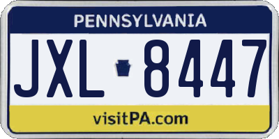 PA license plate JXL8447