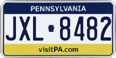 PA license plate JXL8482