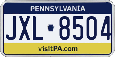 PA license plate JXL8504