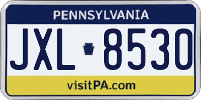 PA license plate JXL8530
