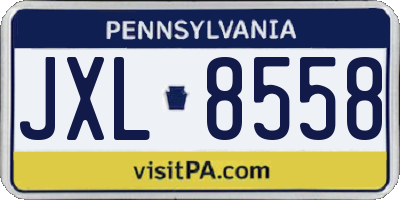 PA license plate JXL8558