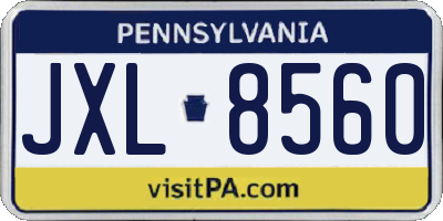 PA license plate JXL8560