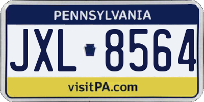 PA license plate JXL8564