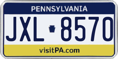 PA license plate JXL8570
