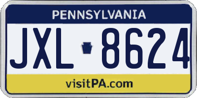 PA license plate JXL8624