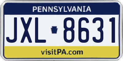 PA license plate JXL8631