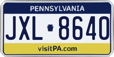 PA license plate JXL8640