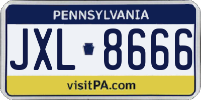 PA license plate JXL8666