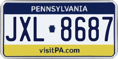 PA license plate JXL8687