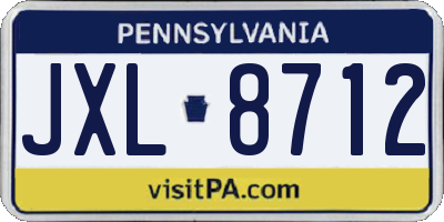 PA license plate JXL8712