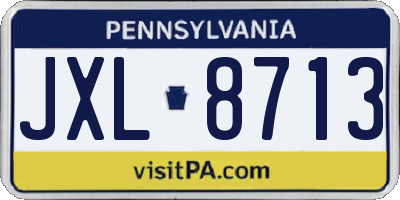 PA license plate JXL8713