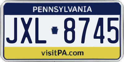 PA license plate JXL8745