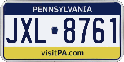 PA license plate JXL8761