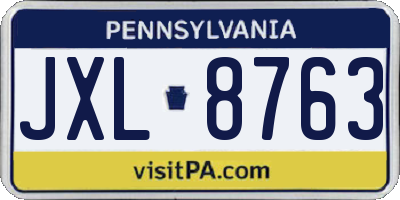PA license plate JXL8763