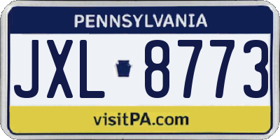 PA license plate JXL8773