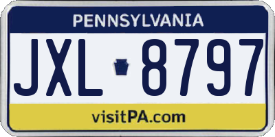 PA license plate JXL8797