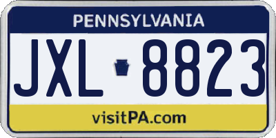 PA license plate JXL8823