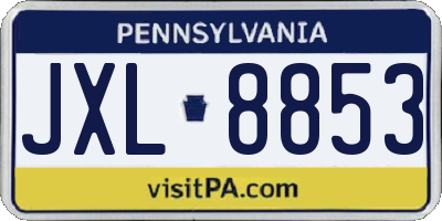 PA license plate JXL8853