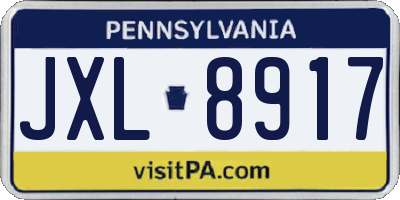PA license plate JXL8917