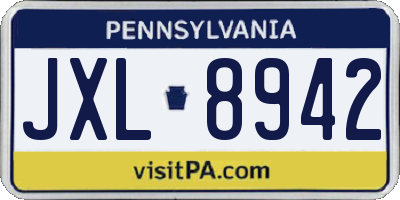 PA license plate JXL8942