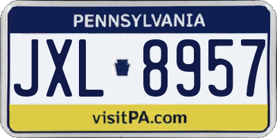 PA license plate JXL8957