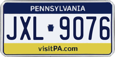 PA license plate JXL9076