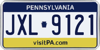 PA license plate JXL9121