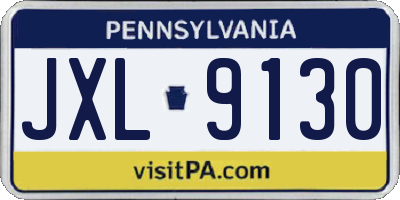 PA license plate JXL9130