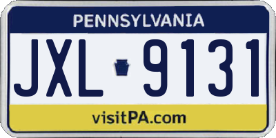 PA license plate JXL9131