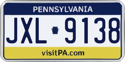 PA license plate JXL9138
