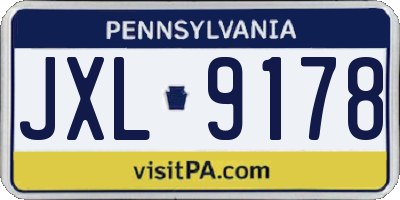 PA license plate JXL9178