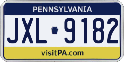PA license plate JXL9182
