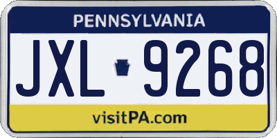 PA license plate JXL9268