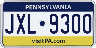 PA license plate JXL9300