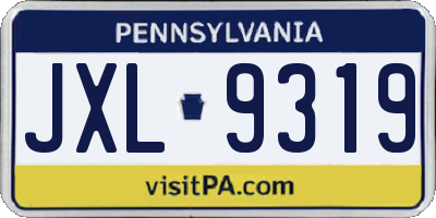 PA license plate JXL9319