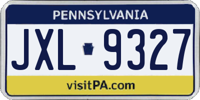 PA license plate JXL9327