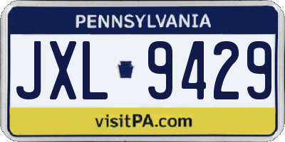 PA license plate JXL9429