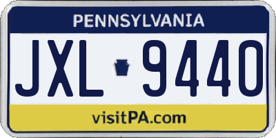 PA license plate JXL9440