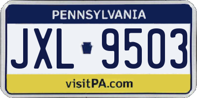 PA license plate JXL9503
