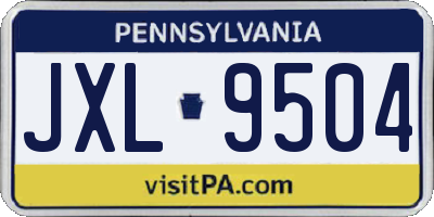 PA license plate JXL9504