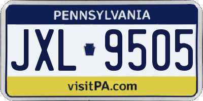 PA license plate JXL9505