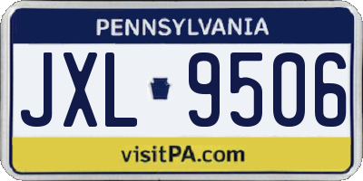 PA license plate JXL9506