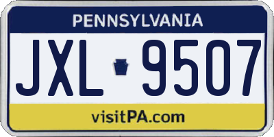 PA license plate JXL9507