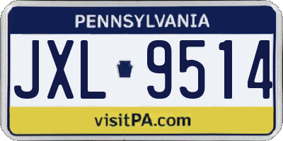 PA license plate JXL9514
